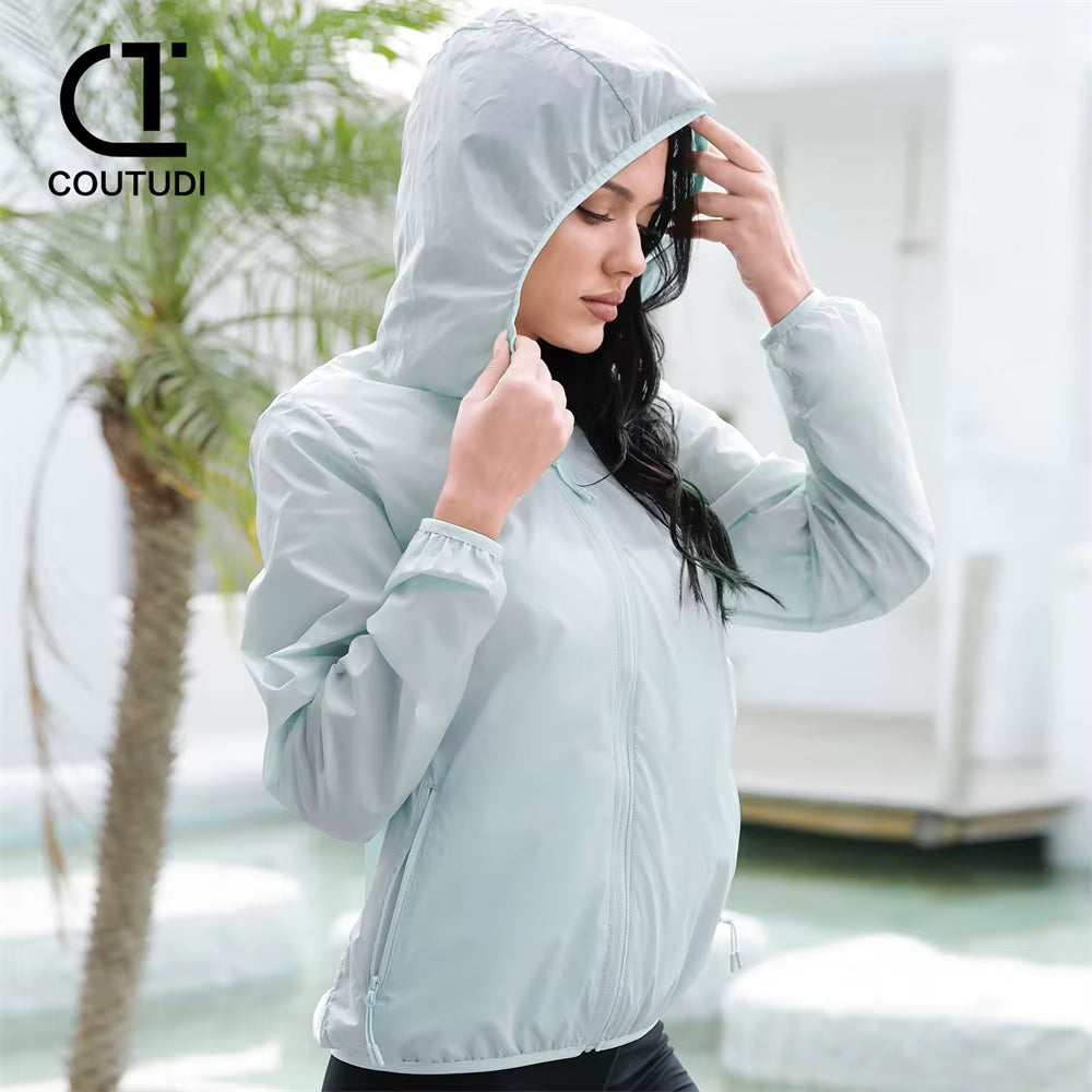 -Summer Ice Silk Sunscreen Clothing for Women, Ultra-Thin Breathable Hooded Clothing, Sun Protection Clothing, UPF 50 +