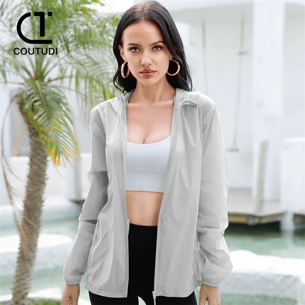 -Summer Ice Silk Sunscreen Clothing for Women, Ultra-Thin Breathable Hooded Clothing, Sun Protection Clothing, UPF 50 +