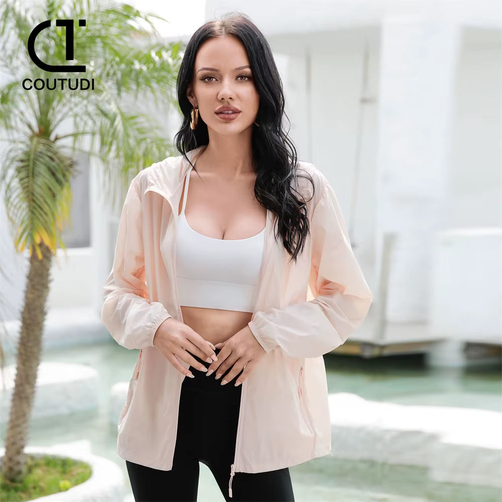 -Summer Ice Silk Sunscreen Clothing for Women, Ultra-Thin Breathable Hooded Clothing, Sun Protection Clothing, UPF 50 +